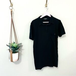 Baldwin Black Short Sleeve Pocket Polo in Size L